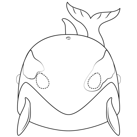 Killer Whale Mask Coloring Page